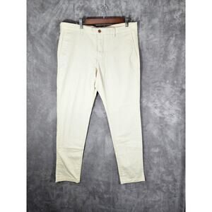 Uniqlo Men's Beige Pants 36x34 Straight Fit Casual Trousers
